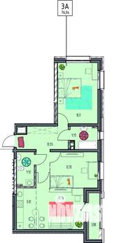 3-к квартира, вторичка, 76м2, 5/18 этаж