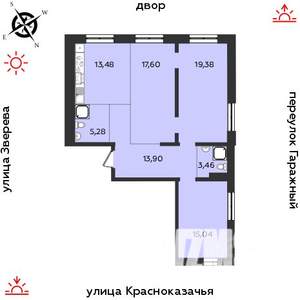 3-к квартира, строящийся дом, 96м2, 2/9 этаж