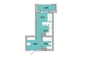 1-к квартира, вторичка, 23м2, 9/16 этаж
