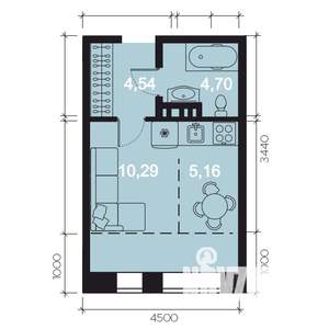 1-к квартира, вторичка, 29м2, 2/8 этаж