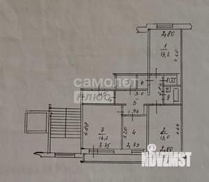 3-к квартира, вторичка, 71м2, 4/9 этаж