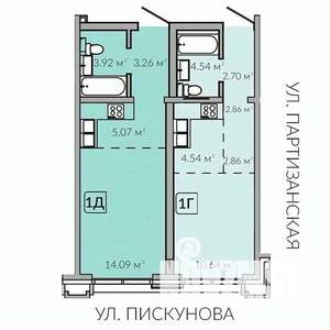 1-к квартира, строящийся дом, 31м2, 10/18 этаж