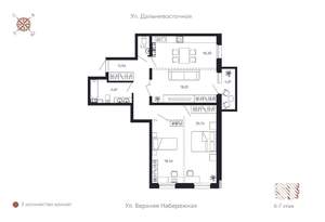 3-к квартира, строящийся дом, 97м2, 6/8 этаж