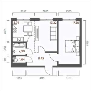 2-к квартира, вторичка, 52м2, 15/19 этаж