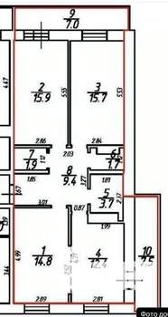 3-к квартира, вторичка, 90м2, 7/9 этаж