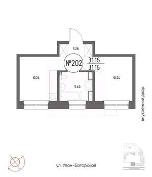 1-к квартира, строящийся дом, 31м2, 9/19 этаж