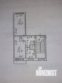 2-к квартира, вторичка, 47м2, 3/5 этаж