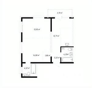 3-к квартира, вторичка, 61м2, 16/19 этаж