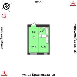 1-к квартира, строящийся дом, 31м2, 3/9 этаж