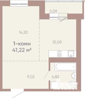 1-к квартира, вторичка, 41м2, 11/16 этаж