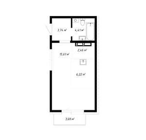 1-к квартира, вторичка, 35м2, 2/19 этаж