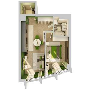 1-к квартира, вторичка, 50м2, 4/7 этаж