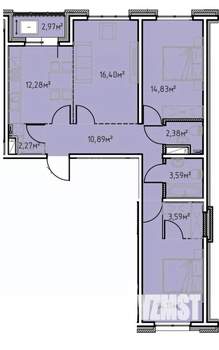 3-к квартира, вторичка, 83м2, 8/13 этаж