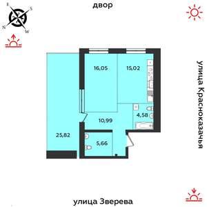 2-к квартира, строящийся дом, 78м2, 13/14 этаж