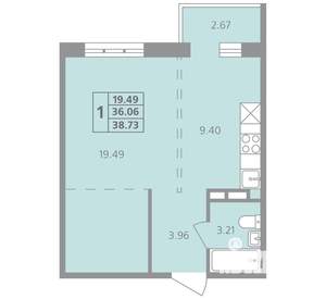 1-к квартира, вторичка, 39м2, 4/4 этаж