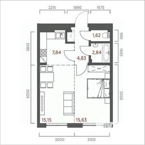 2-к квартира, строящийся дом, 48м2, 3/19 этаж