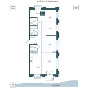 4-к квартира, вторичка, 116м2, 14/20 этаж