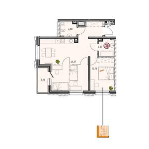 3-к квартира, вторичка, 69м2, 5/14 этаж