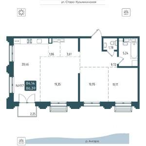 3-к квартира, вторичка, 86м2, 13/20 этаж