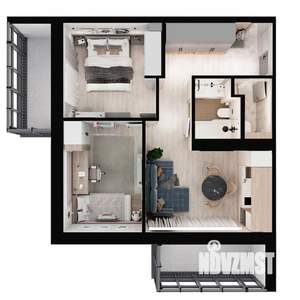 2-к квартира, вторичка, 58м2, 9/18 этаж