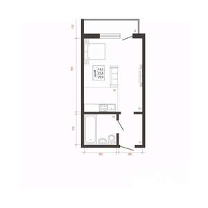 1-к квартира, вторичка, 29м2, 1/10 этаж