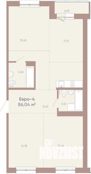 3-к квартира, вторичка, 86м2, 11/16 этаж