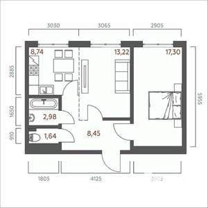 2-к квартира, вторичка, 52м2, 18/19 этаж