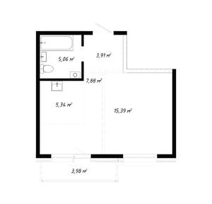 2-к квартира, вторичка, 42м2, 18/19 этаж