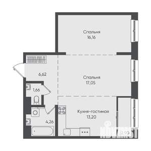 2-к квартира, вторичка, 62м2, 8/19 этаж