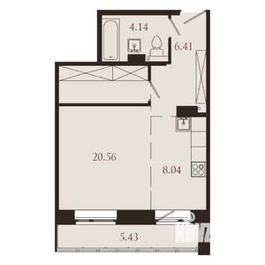 1-к квартира, вторичка, 45м2, 2/9 этаж