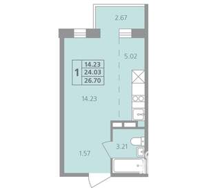 1-к квартира, вторичка, 27м2, 1/4 этаж