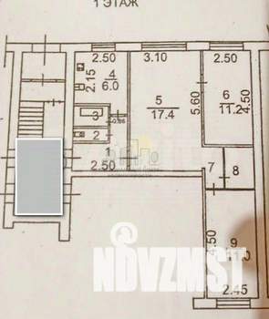 3-к квартира, вторичка, 58м2, 1/5 этаж