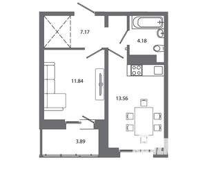 1-к квартира, вторичка, 40м2, 15/16 этаж