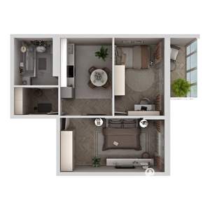 1-к квартира, вторичка, 52м2, 12/19 этаж
