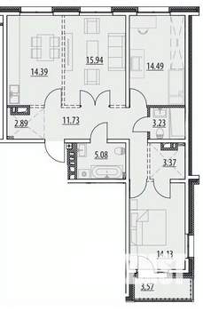 3-к квартира, вторичка, 89м2, 8/13 этаж