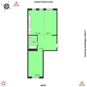 2-к квартира, строящийся дом, 90м2, 2/14 этаж