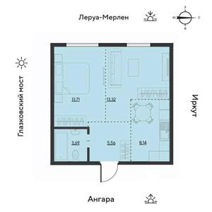 2-к квартира, вторичка, 45м2, 3/19 этаж