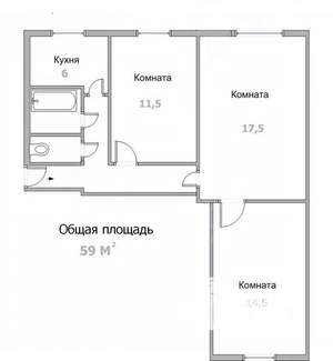 3-к квартира, вторичка, 59м2, 4/5 этаж