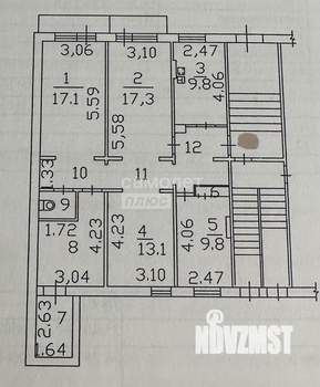 4-к квартира, вторичка, 102м2, 1/5 этаж