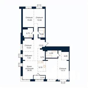 4-к квартира, вторичка, 157м2, 16/18 этаж