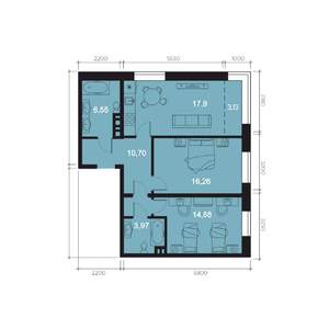 2-к квартира, строящийся дом, 73м2, 7/8 этаж