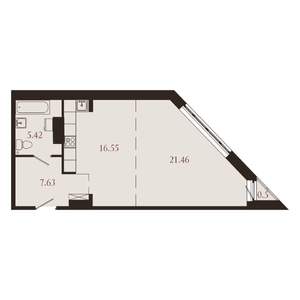 1-к квартира, вторичка, 52м2, 4/15 этаж