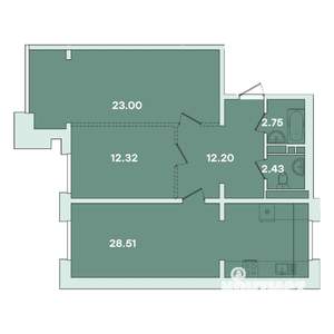 2-к квартира, вторичка, 81м2, 4/16 этаж