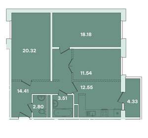 3-к квартира, вторичка, 88м2, 5/14 этаж