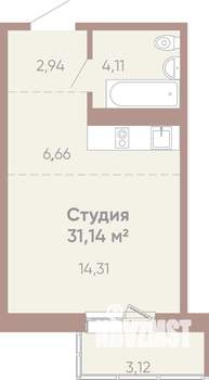 1-к квартира, вторичка, 31м2, 9/14 этаж