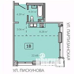 1-к квартира, строящийся дом, 42м2, 10/18 этаж