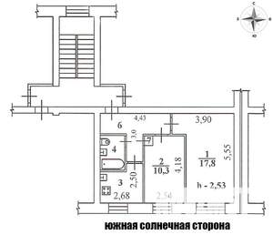 2-к квартира, вторичка, 45м2, 2/4 этаж