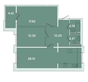 2-к квартира, вторичка, 80м2, 15/14 этаж