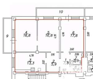 3-к квартира, вторичка, 80м2, 3/10 этаж