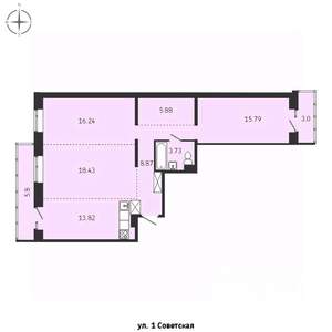 3-к квартира, строящийся дом, 92м2, 2/15 этаж